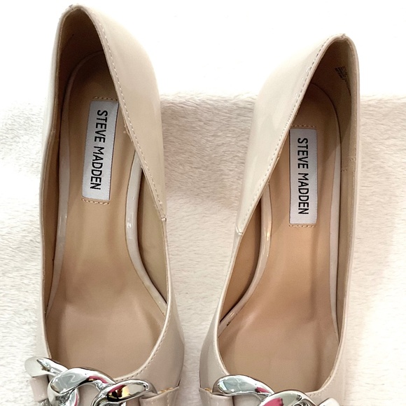 NUDE TAUPE STEVE MADDEN ZILDA DRESSY POINTED TOE HIGH HEEL SHOE Sz 6.5 - Picture 10 of 16